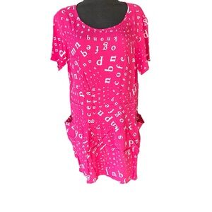 LAUNDRY BY SHELLI SEGAL VINTAGE DRESS ABC’S MOTIF SIZE LARGE